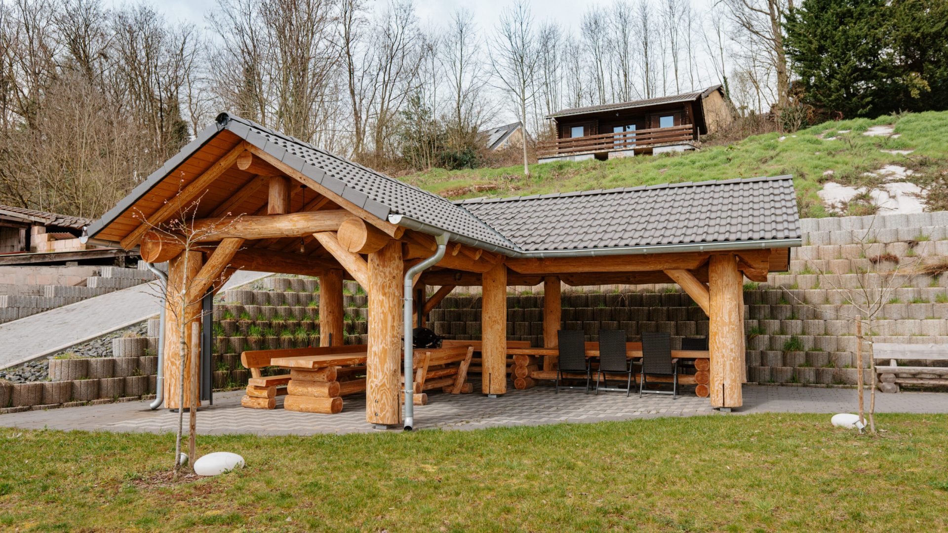 Blockhütte im Garten